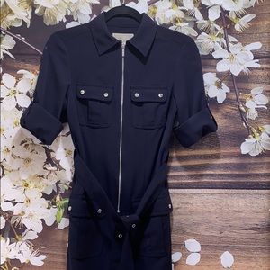 MICHAEL KORS Navy Belted Dress